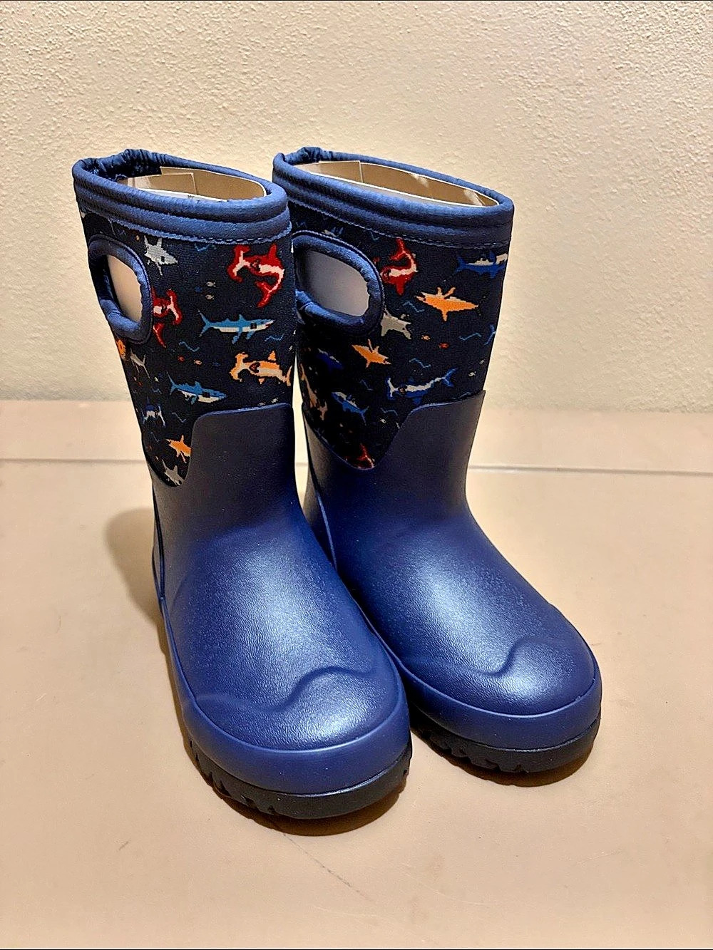 BOGS Kids Grasp Sharks Waterproof Boots Blue Boys US 10 New